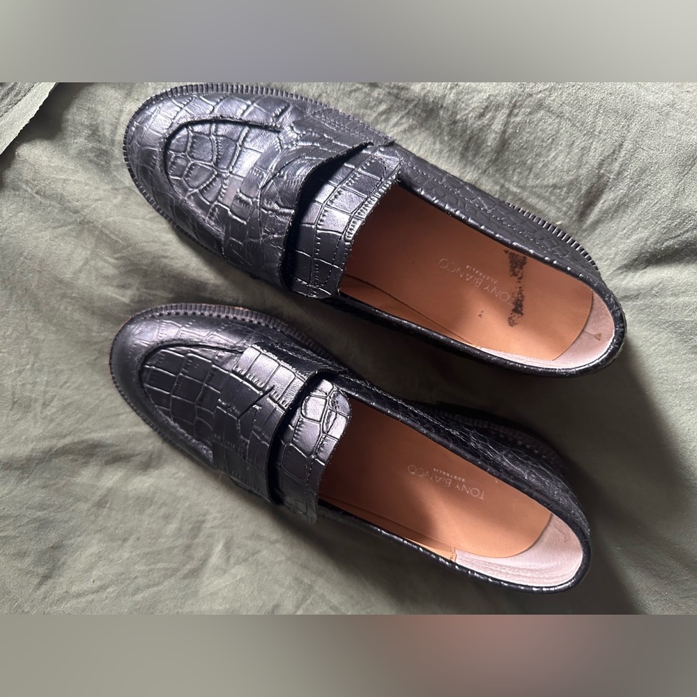 Lamar Black Croc Loafers by Tony Bianco - Picture 2 of 2